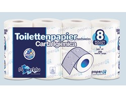 Paperblu Toilettenpapier 3-lagig, 250 Blatt/Rolle, 8x8 Rollen